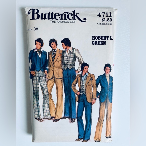 VTG 70s simplicity sewing pattern men's short sleeve shirt epaulets size 38-40 - Picture 13 of 16